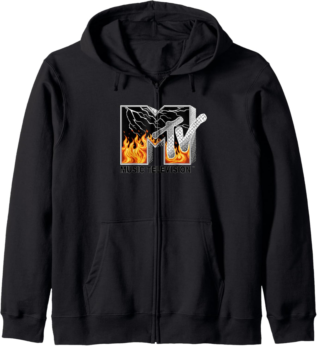 MTV Fire Metal Lightning Logo Kapuzenjacke