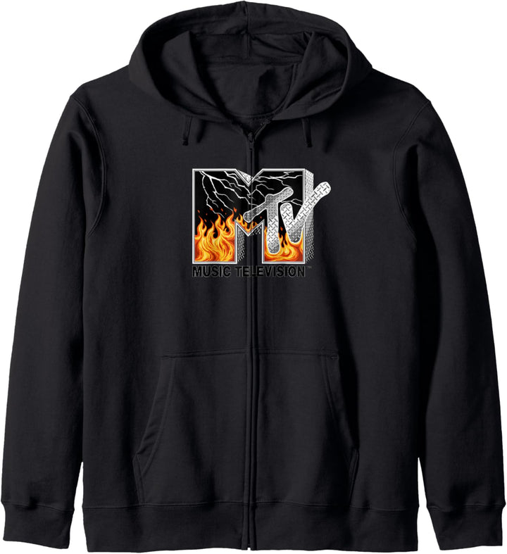 MTV Fire Metal Lightning Logo Kapuzenjacke