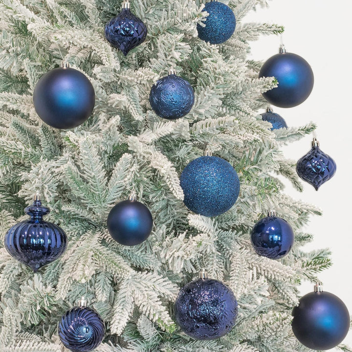 Busybee weihnachtskugeln 30 Stücke 6CM Ornamente für Weihnachtsbaum Blau Christbaumkugeln Weihnachts