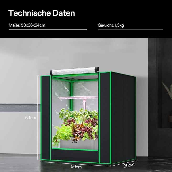VIVOSUN Kleines Wachstumszelt für Aerogarden, Hydrokultur-Zuchtsystem, 50,8 x 35,6 x 53,3 cm, hochre