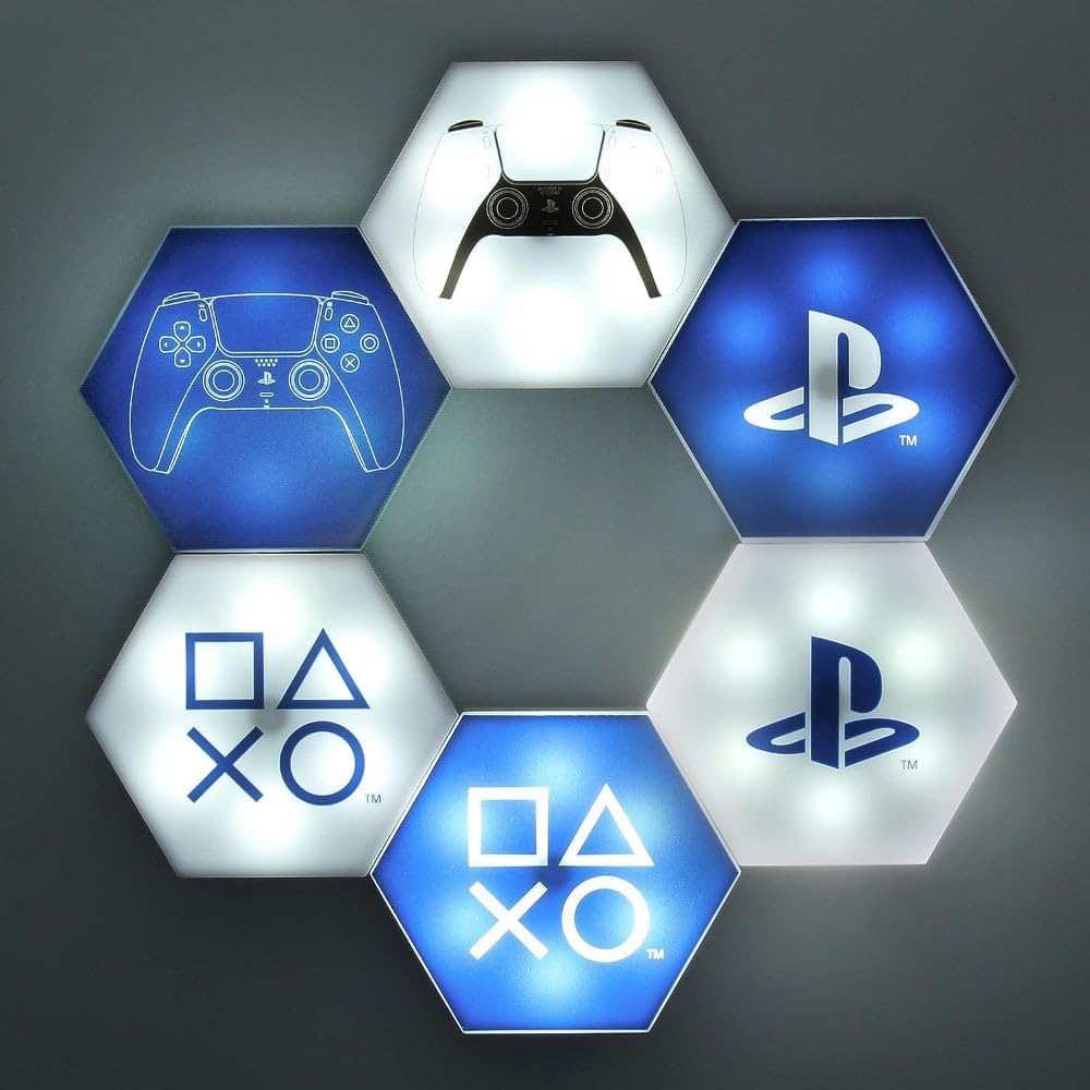 PlayStation Hexagon LED Lichter - Offiziell lizenziert, anpassbare Spielzimmer-Dekorbeleuchtung, fer