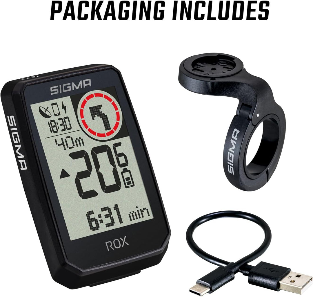 SIGMA ROX 2.0 Endurance Black | 26h Akkulaufzeit | kabelloser Fahrradcomputer | GPS und Navigation i