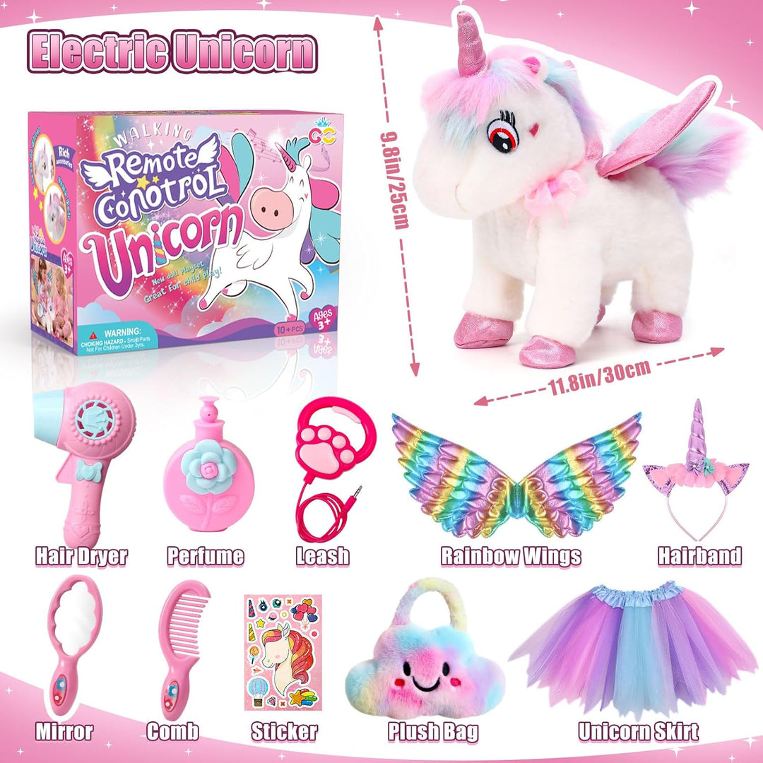 Kuscheltier Einhorn Spielzeug 3 4 5 6 7 8 Jahre, Plüschtier Haustier Interaktives Elektrischer Spiel