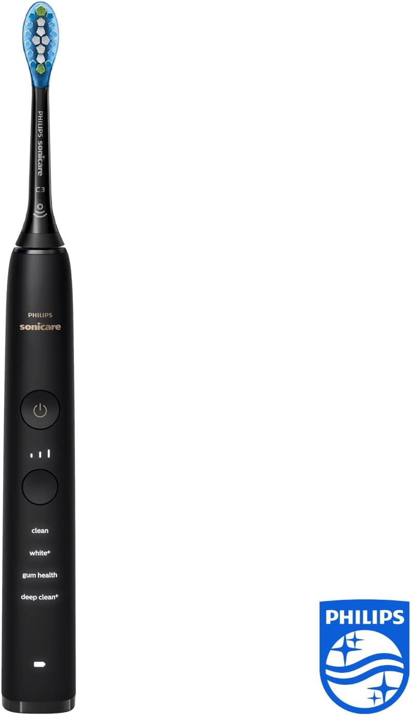 Philips Sonicare DiamondClean 9000 Sonic Elektrische Zahnbürste mit App (Modell HX9914/54), Schwarz