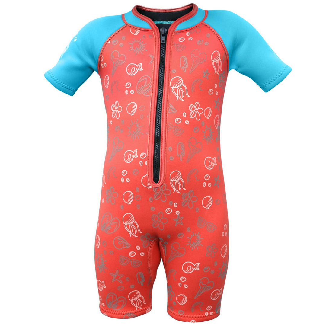 Circle One Unisex Baby Pulse Neoprenanzug Alter 2 Roter Körper/blauer Arm, Alter 2 Roter Körper/blau