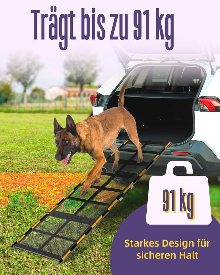 Extra Lange Hunderampe Auto Klappbar für Grosse Hunde 190 cm – Stabil Autorampe für Hunde, Einstiegs