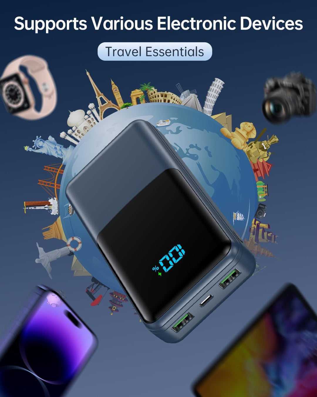 Coblob Power Bank 27000mAh, Powerbank Schnellladefunktion USB C PD 20W Fast Charge, Portable Charger