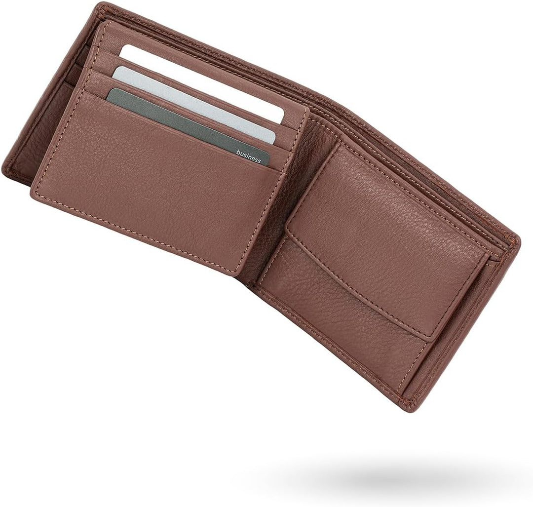 LINDENMANN Portemonnaie Herren Leder/Geldbeutel Herren, Rindleder, braun