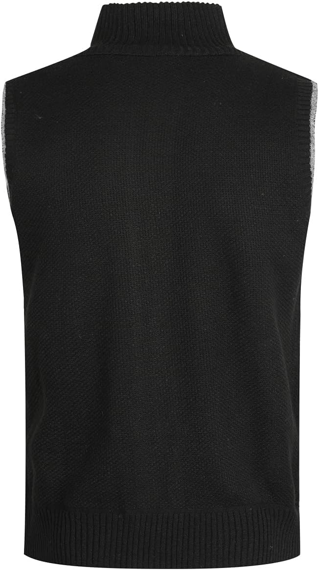 YOUTHUP Herren Weste Strickweste Fleece-Fütterung Ärmellose Strickjacke mit Stehkragen Winter Herren