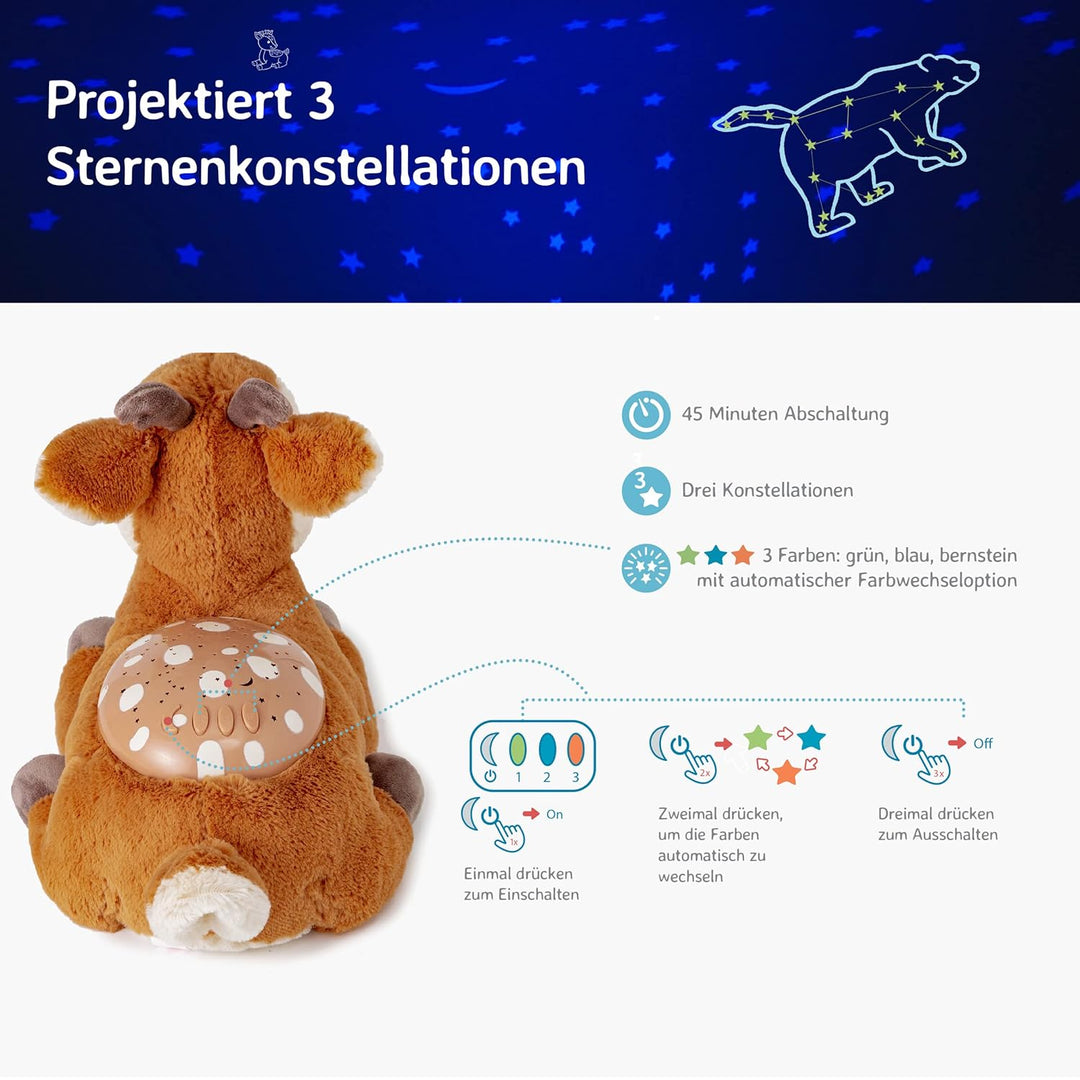 Cloud b Nachtlicht Sternenprojektor für Kinder |Weiches Plüschtier |Sanfter LED Galaxie Deckenprojek
