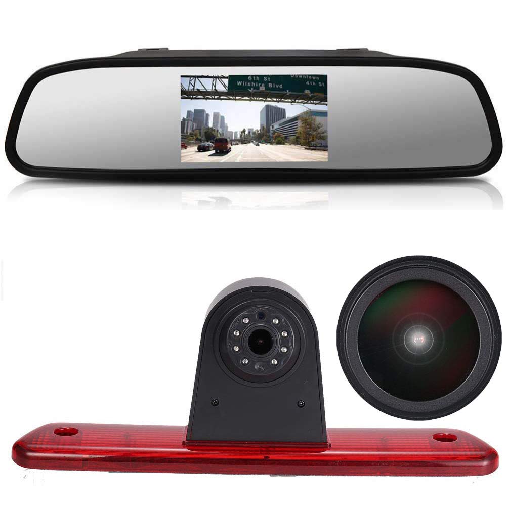 18mm Lens Auto Dach Bremslicht Rückfahrkamera Farbkamera Einparkkamera Rückfahrsystem+4.3" Zoll LCD