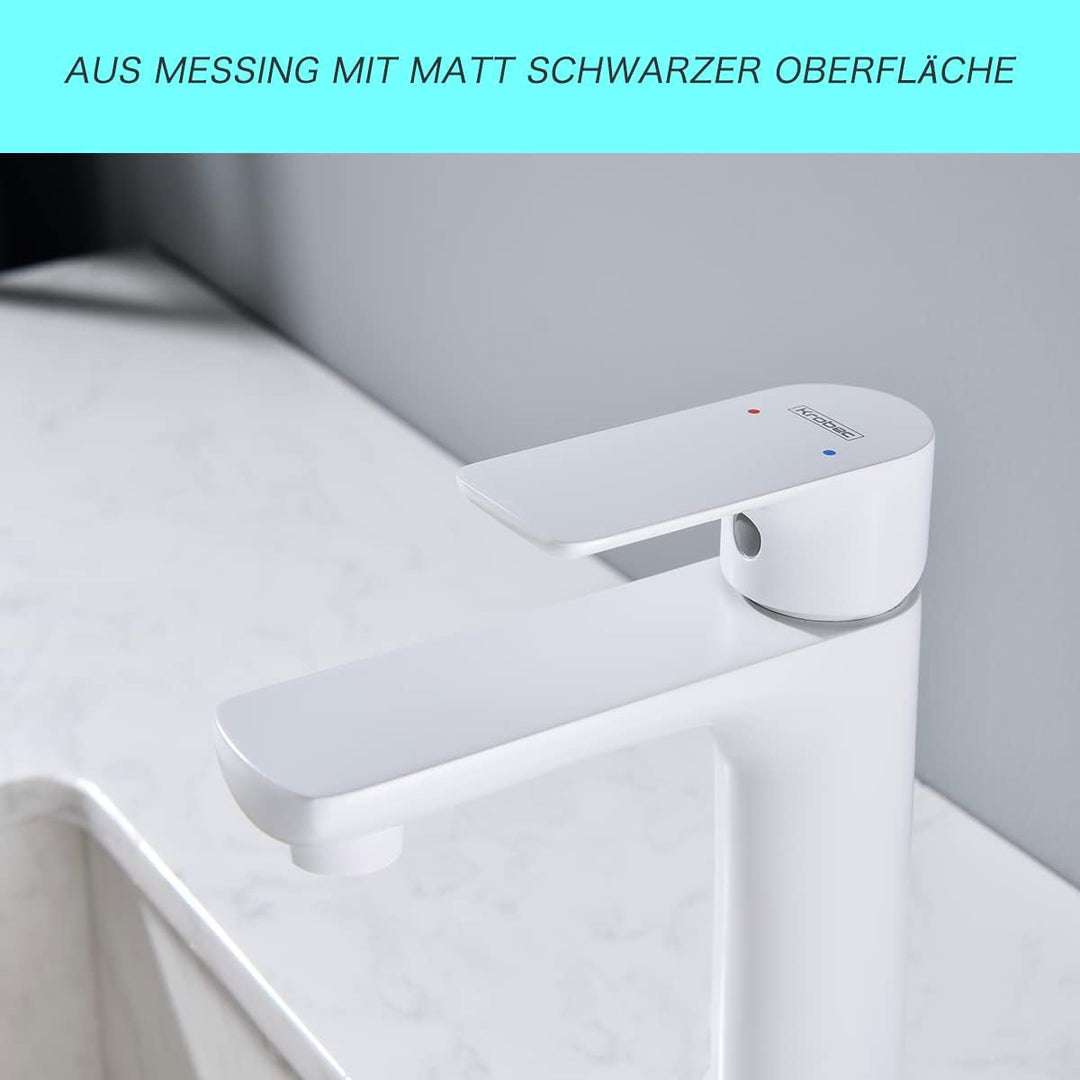 Krobec Einhebelmischer wasserhahn bad,waschtischarmatur mit Wassersparfunktion,wasserhahn gäste wc,W