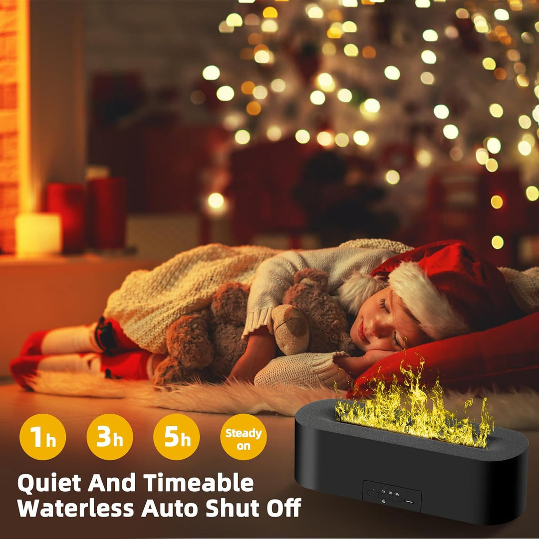 Aroma Diffuser mit Flammeneffekt, Diffusor für Ätherische Öle 150ml, Aromatherapie Luftbefeuchter mi