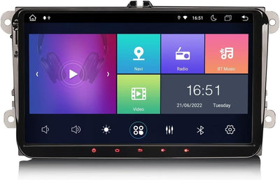 Erisin 9 Zoll Android 12 8-Kern 4GB+ 64GB Autoradio Mit GPS Navi für VW Passat B6 Golf 5/6 Touran Sk