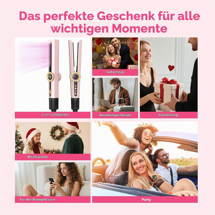 OKWRAP Air Straightener 110000RPM, Föhn Glätteisen, Haarglätter mit Luft 1200W, Glätteisen mit Föhn