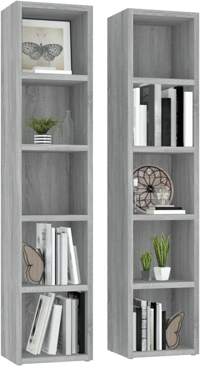 Tidyard 2 STK. Bücherregal Regale mit 5 Fächer Bücher Regal Akten Schrank Rack Standregal Aktenregal