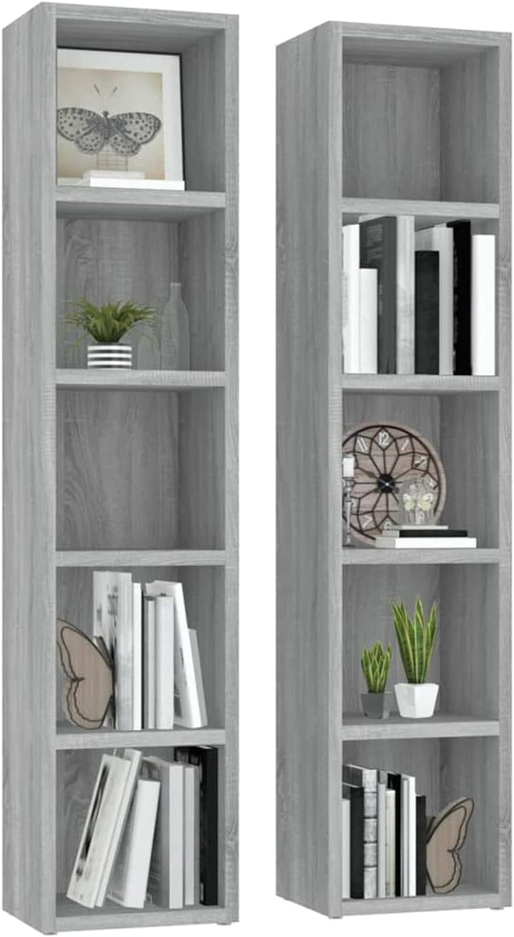 Tidyard 2 STK. Bücherregal Regale mit 5 Fächer Bücher Regal Akten Schrank Rack Standregal Aktenregal