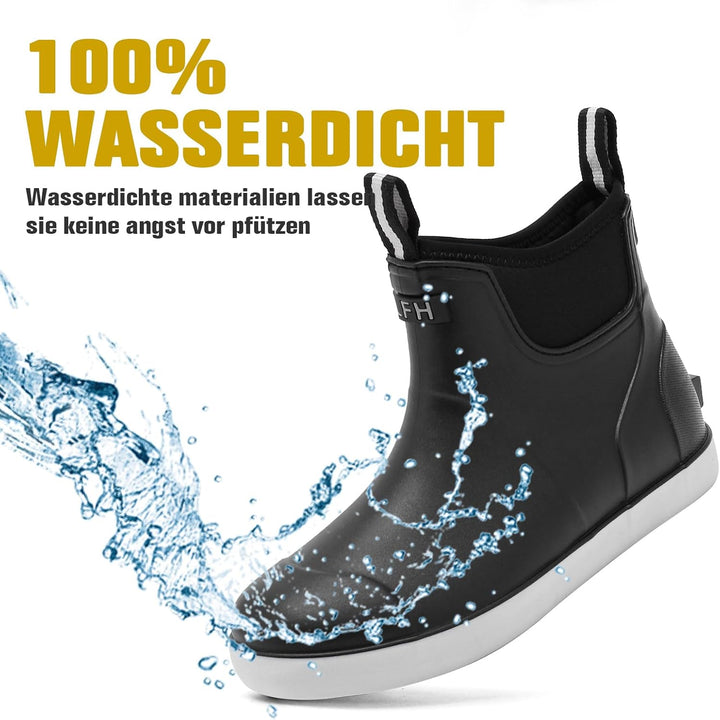 Rumkok Gummistiefel Herren Halbhoch, Grundlegend Wasserdicht Atmungsaktiv Stiefeletten, Anti-Rutsch