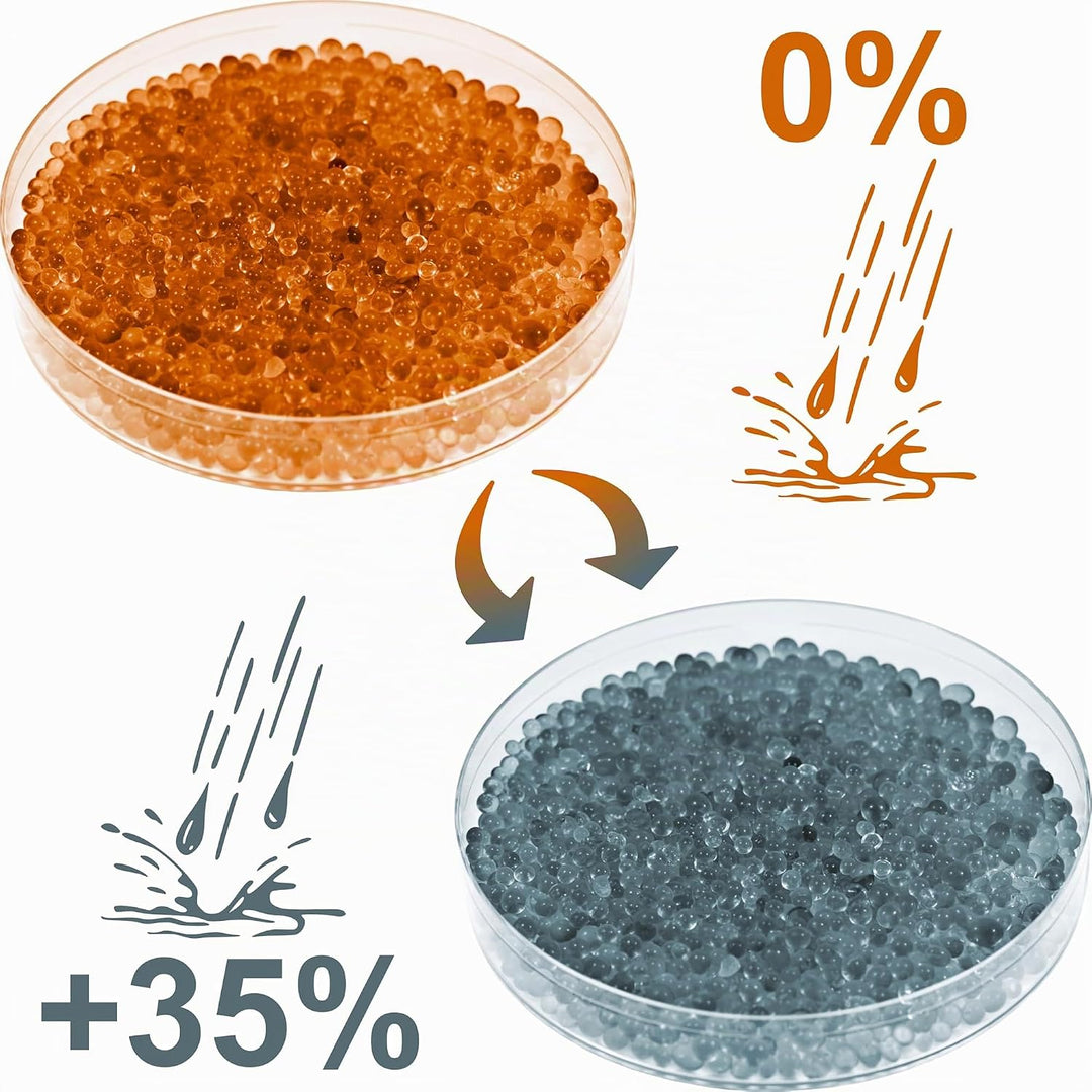 ISOLATECH Silica Gel Kugeln 1,3kg Beutel Orange zu Klar Wiederverwendbar | Regenerierbares Trockenmi