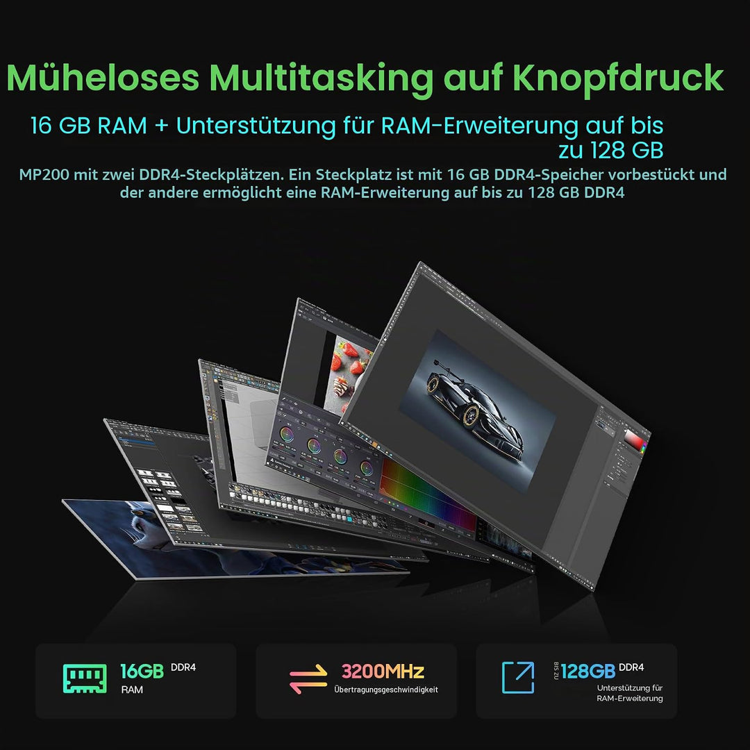 Blackview Mini PC Intel Core i5-12450H(bis zu 4,40GHz), MP200 16GB + 1TB Mini Desktop Computer Windo