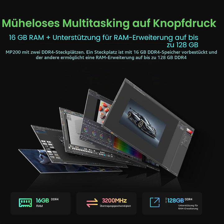 Blackview Mini PC Intel Core i5-12450H(bis zu 4,40GHz), MP200 16GB + 1TB Mini Desktop Computer Windo