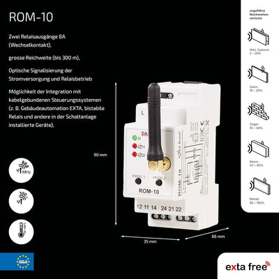 EXTA FREE 2- Kanal Funkempfänger, modular, 1 Stück, ROM- 10