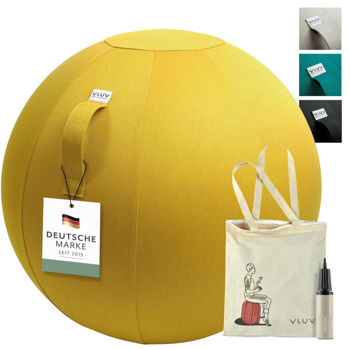 VLUV LEIV Stoff-Sitzball 60cm - 65cm Mustard, 60cm - 65cm Mustard