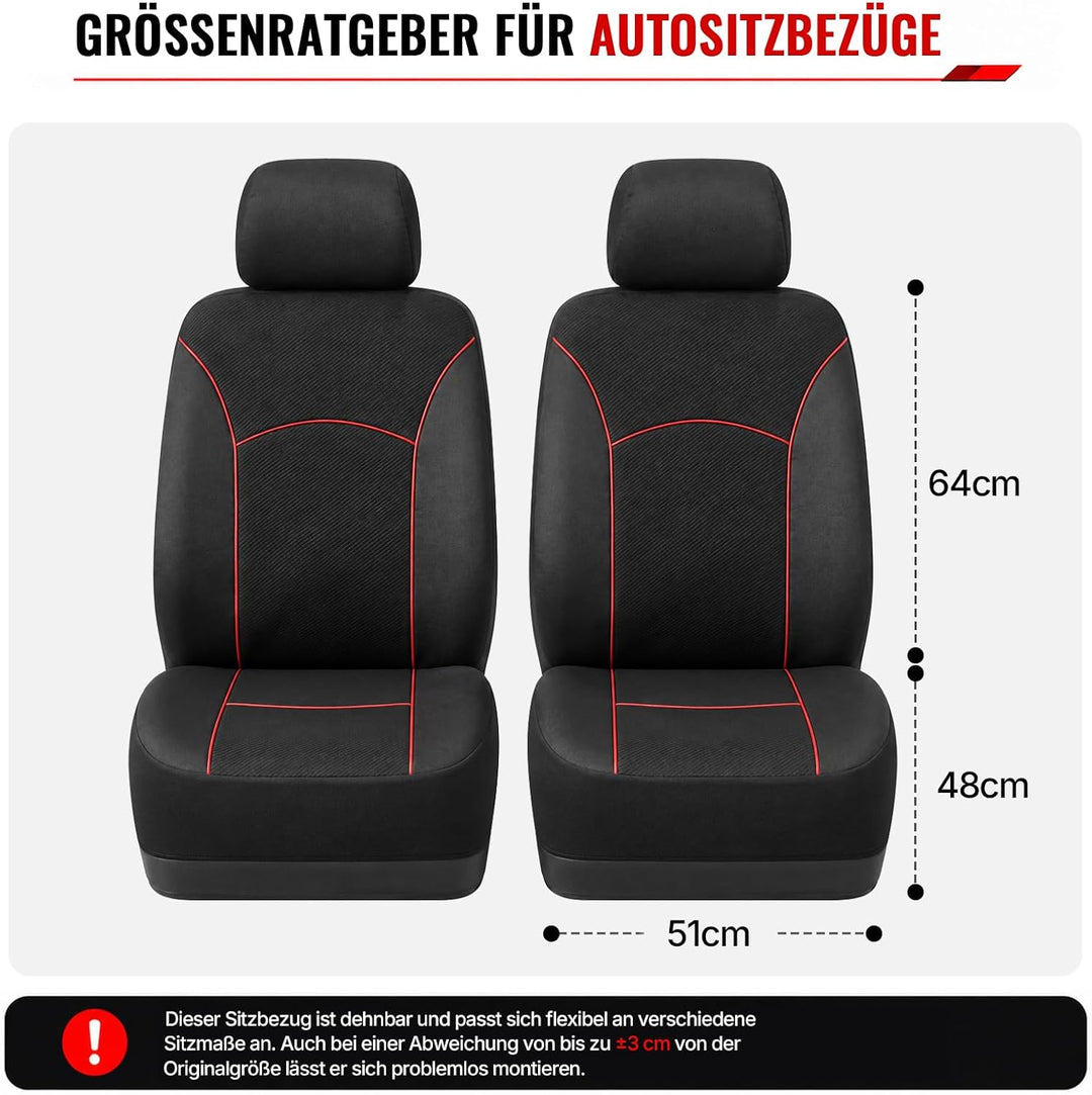 AUTOYOUTH Sitzbezug Auto Vordersitze mit Kopfstützenbezügen – Autositzschoner aus atmungsaktivem Sto