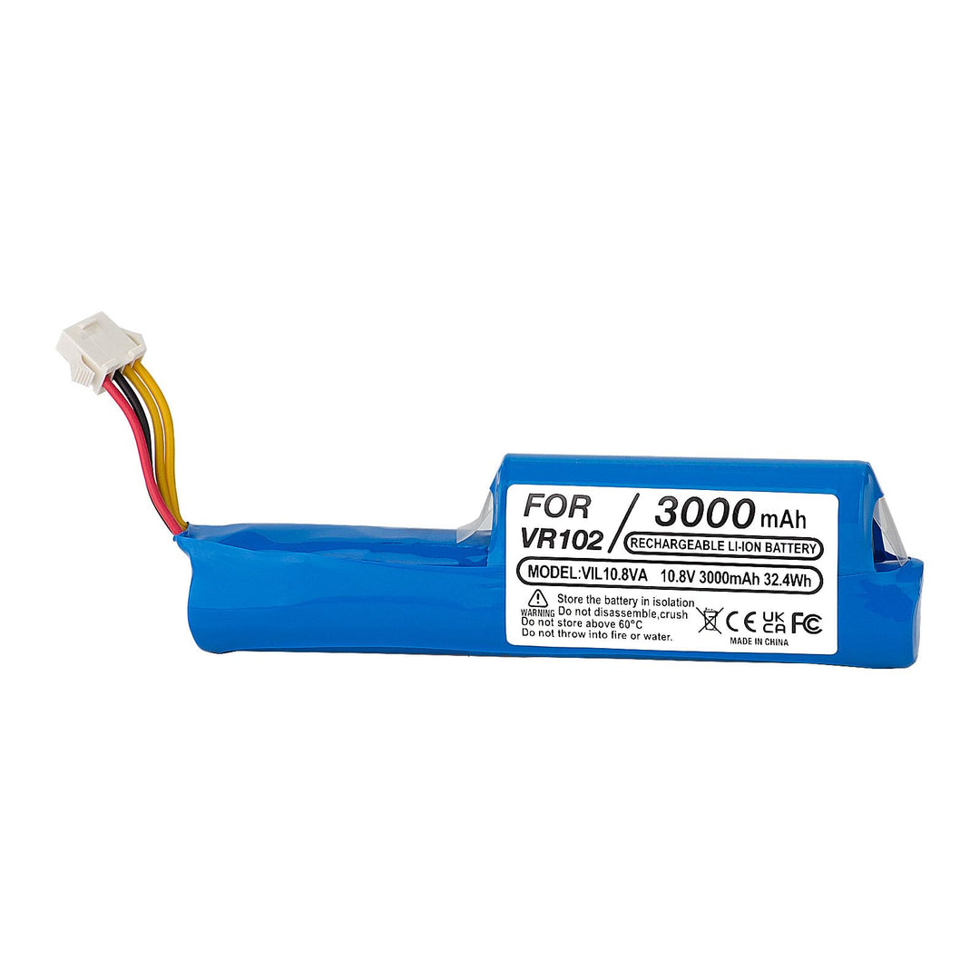 3000mAh 10,8V Li-Ion Akku kompatibel mit Vileda VR 102, VR One, VR 201 PetPro, VR 303 Saugroboter, E
