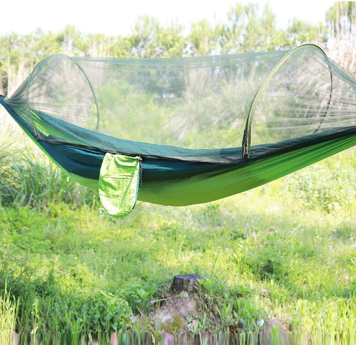 Doppel-Camping-Hängematte mit Moskito-Zelt, 290 x 140 cm, tragbar, leicht, Nylon, Fallschirmspringer