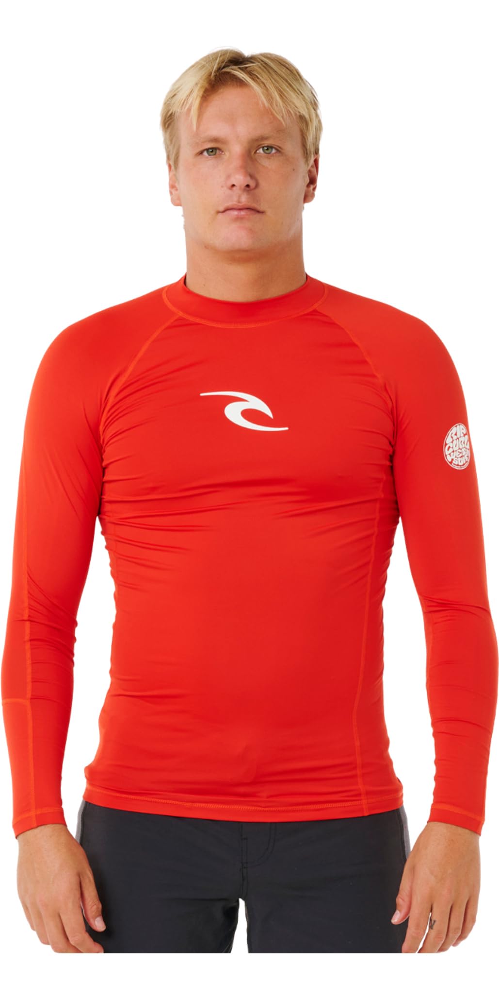 Rip Curl Herren Waves UPF 50 Performance Long Sleeve Rashguard Rash-Guard-Shirt M Rot, M Rot