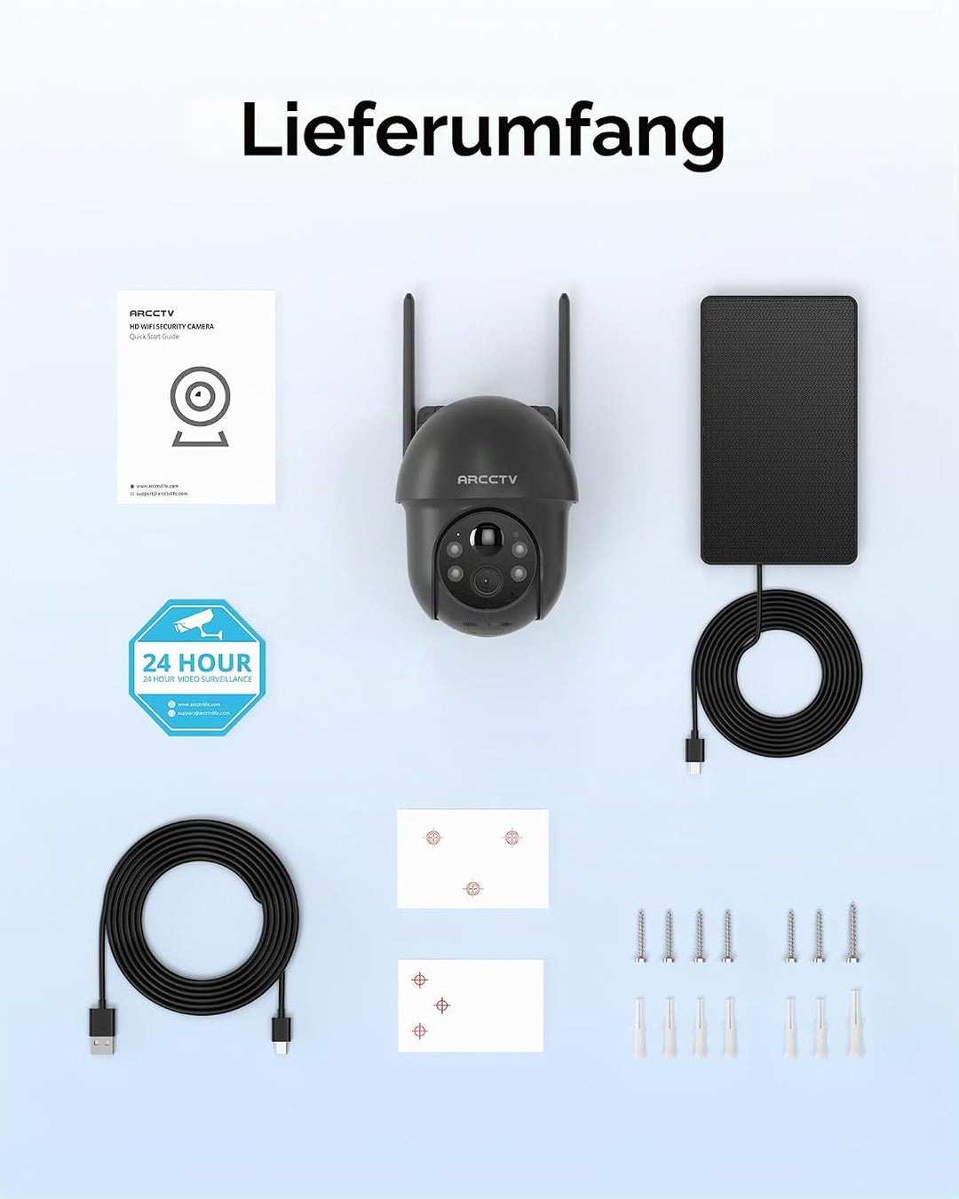 4MP Solar Überwachungskamera Aussen, 2,4/5GHz-WLAN, Aussenkamera Kabellos Akku, Alarm Bei Personener