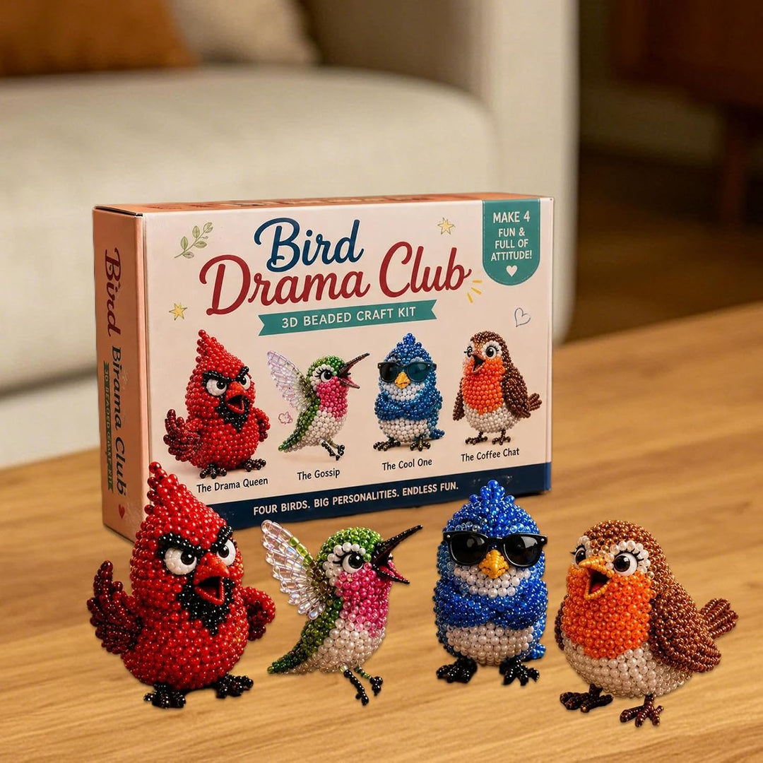 Hamosky 3D-Perlen-Tier-Bastelset, handgefertigtes 3D-Perlen-Kunst-Bastelset, DIY-Vogel-Perlen-Bastel