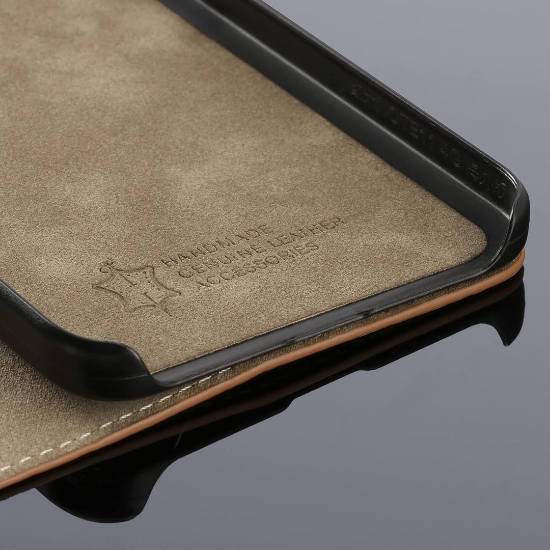 Made for Xiaomi Book Case, Handmade Echtleder Klapphülle, Handyhülle für Redmi Note 11 & Redmi Note