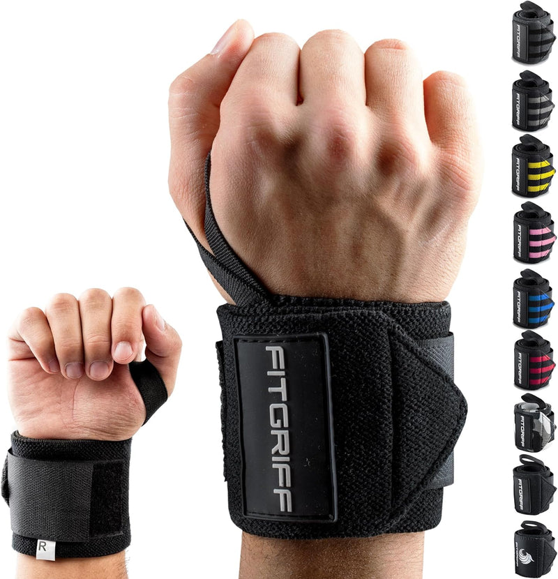 FITGRIFF® Handgelenk Bandagen [Wrist Wraps] 45cm Handgelenkbandage für Fitness, Handgelenkstütze, Bo