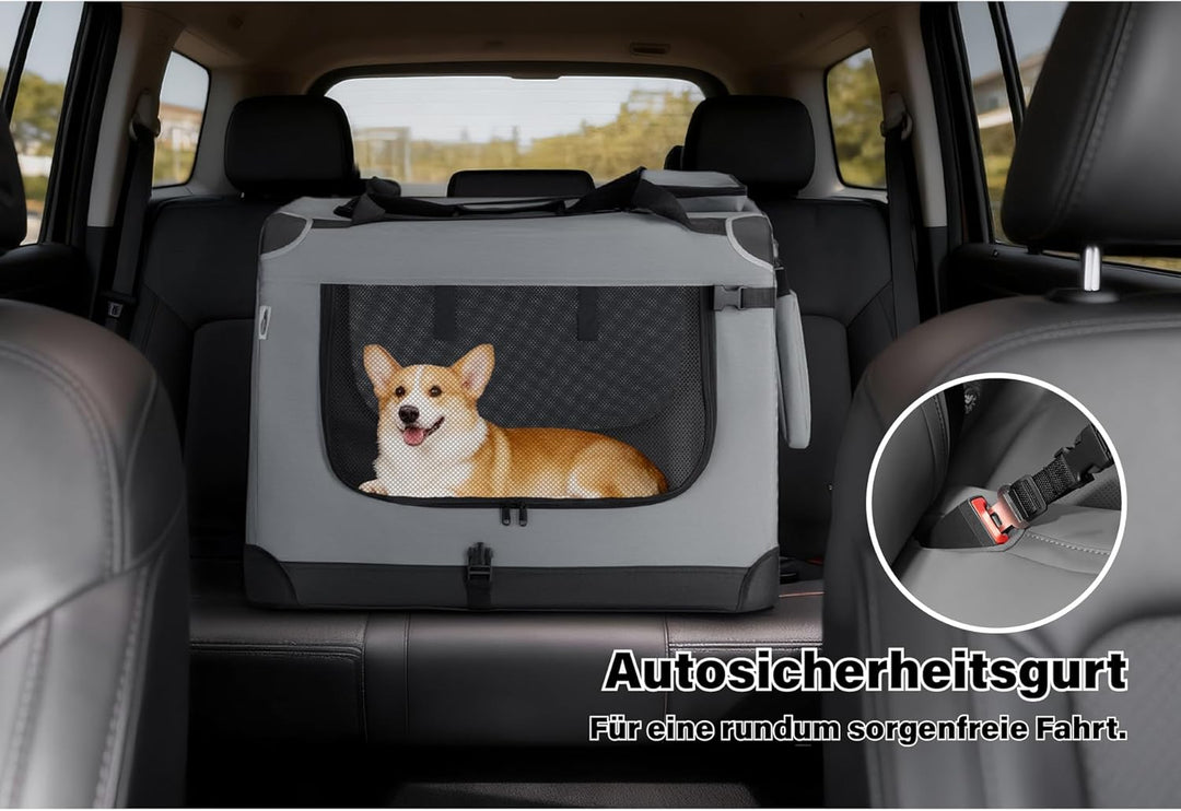 Zedelmaier Hundebox Faltbar Hundetransportbox Auto robust Transportbox für Hund & Katze Gross Hundet