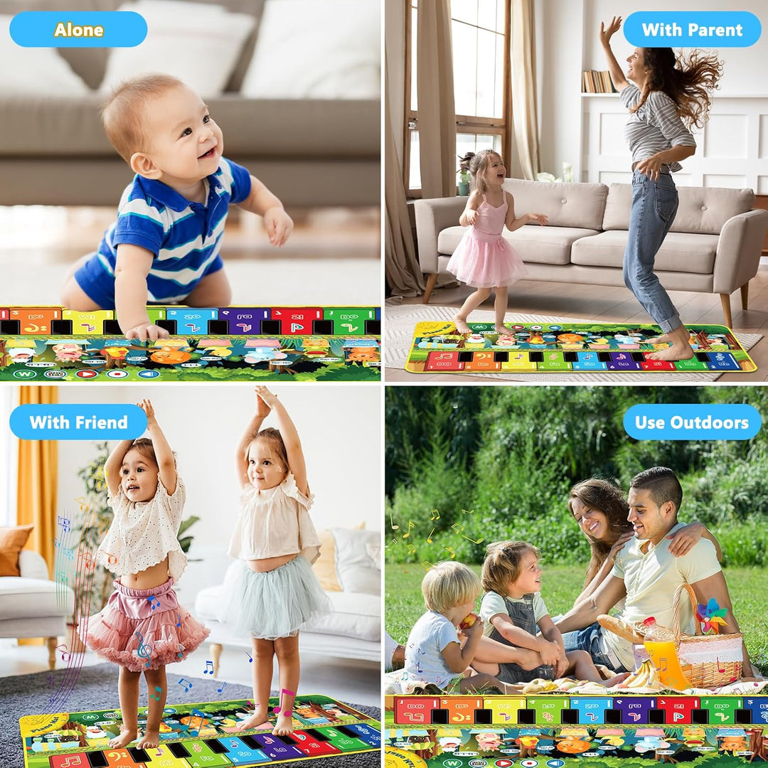 BGIUSQF Piano Mat, Klaviermatte, Musikmatte, Kindertanzmatten, Musikmatte Kinder ab 2, 110x43 cm, Mu