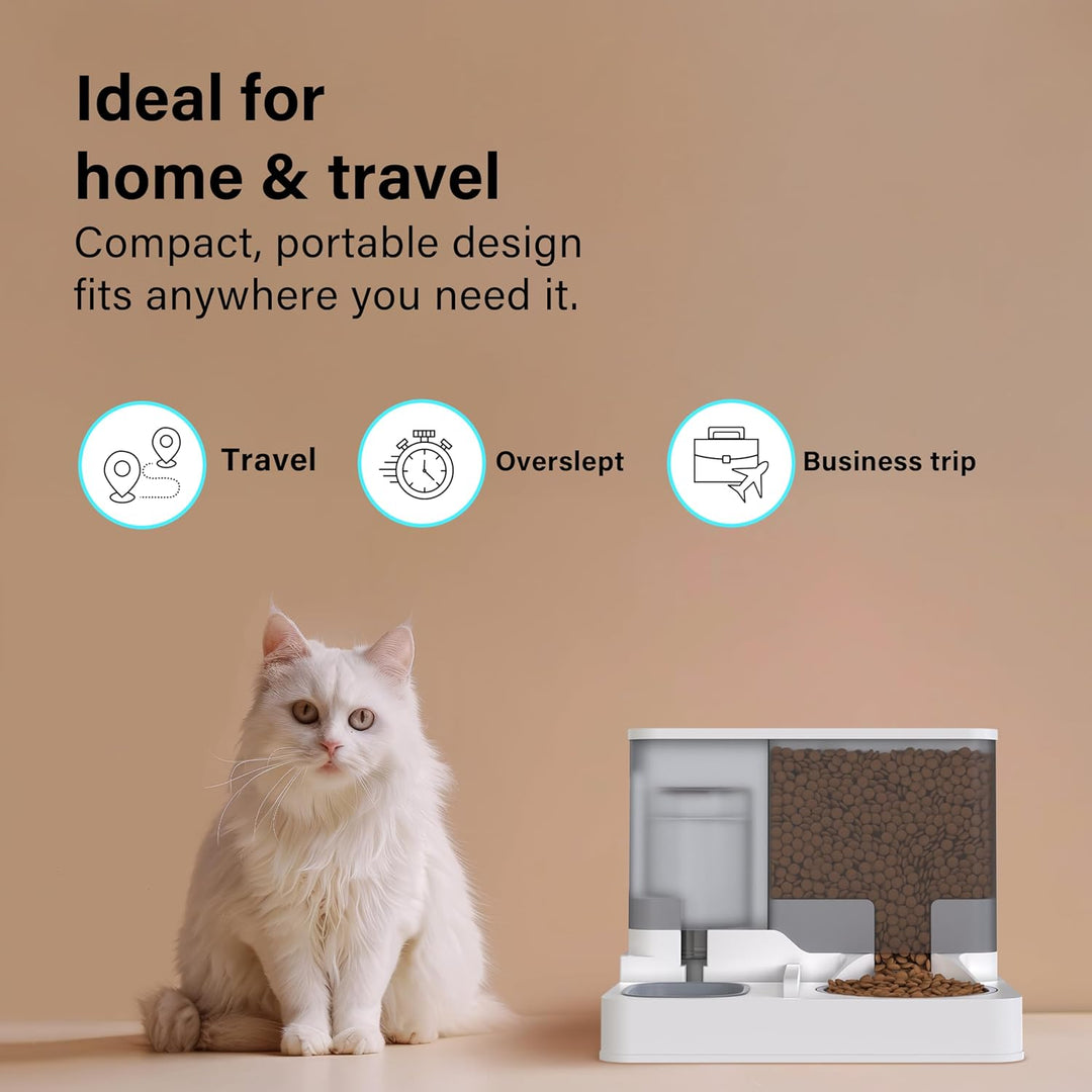2 in 1 Automatischer Katzen-Futterspender All in One Auto Feeder Futter- und Wasserspender, Haustier