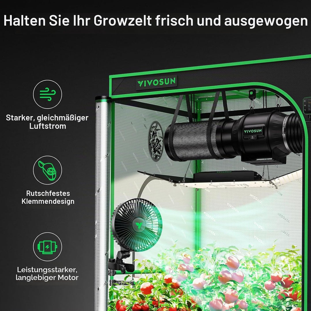 VIVOSUN AeroWave A6 Wachstumszelt-Clip-Lüfter, 15,2 cm, automatischer oszillierender Ventilator, sic