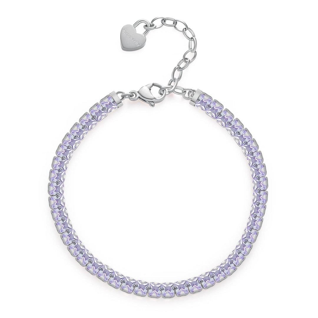 Brosway Tennis-Armband für Damen Wünschen Treue BEI063, Hypoallergener Stahl, Kristall