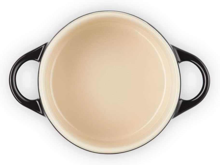 LE CREUSET Mini-Cocotte aus Steinzeug, 200 ml, 10 x 5 cm, Schwarz glänzend, 71901101400000, Schwarz