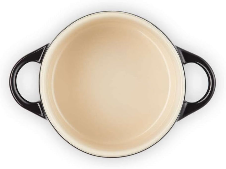LE CREUSET Mini-Cocotte aus Steinzeug, 200 ml, 10 x 5 cm, Schwarz glänzend, 71901101400000, Schwarz