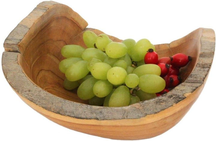 Windalf Früchte & Obstschale MIA 20 cm Natur Holzschale Salatschale Dekoschale Handarbeit aus Wurzel