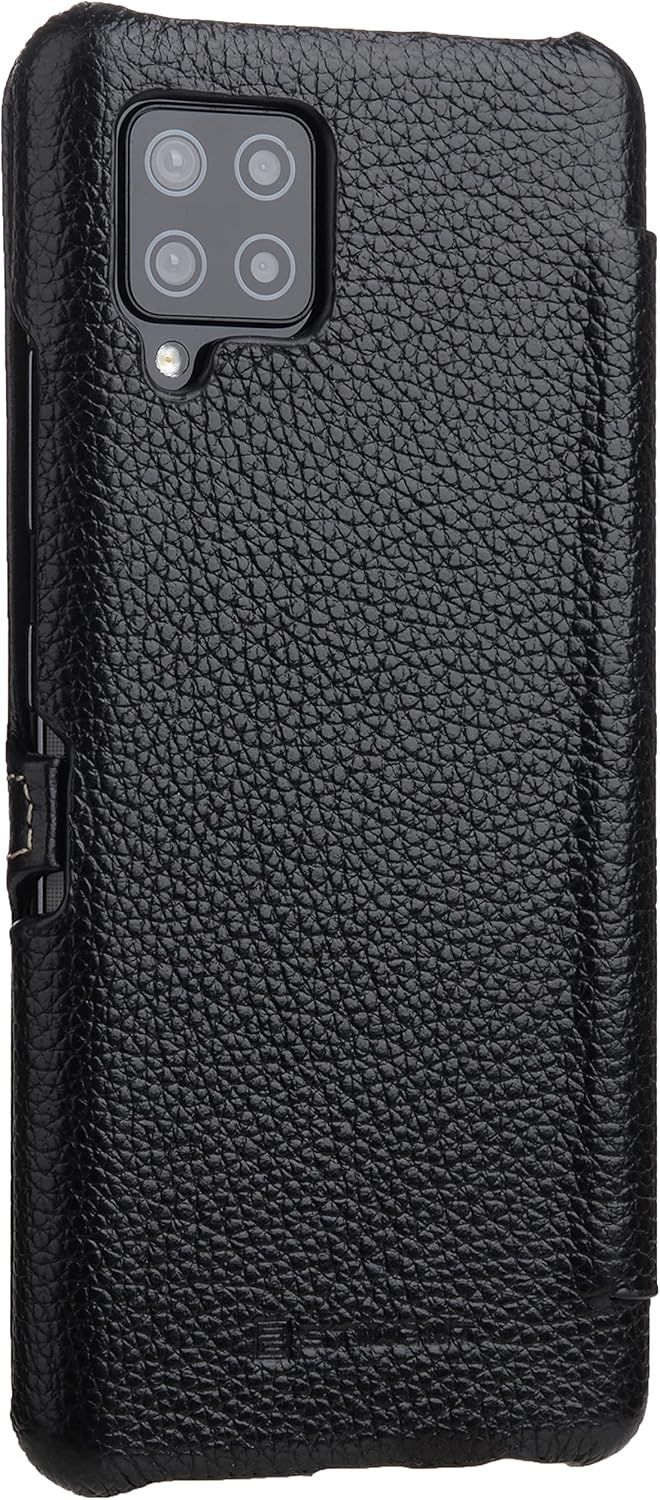 STILGUT Book Case kompatibel mit Samsung Galaxy A42 5G Hülle aus Leder mit Clip-Verschluss, Lederhül