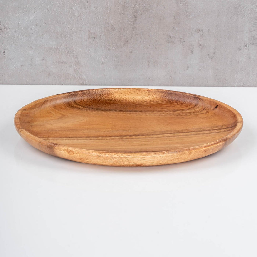 levandeo Holzteller 30x30cm rund aus Akazie - Holzschale Obstschale - Deko Dekoration Aufbewahrung A