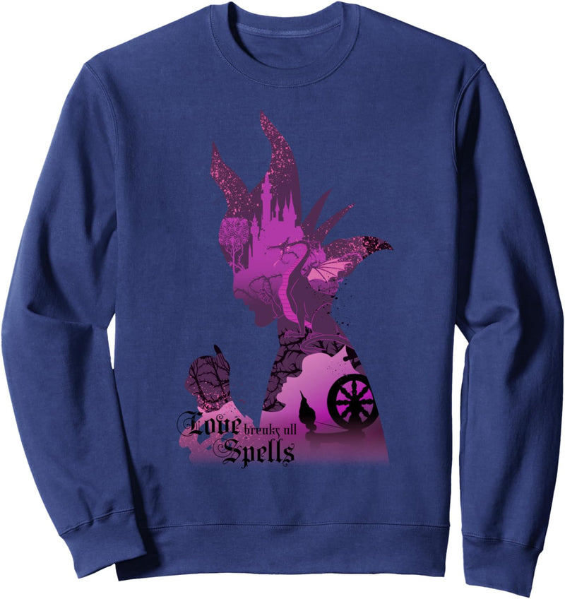 Disney Sleeping Beauty Maleficent Purple Silhouette Fill Sweatshirt