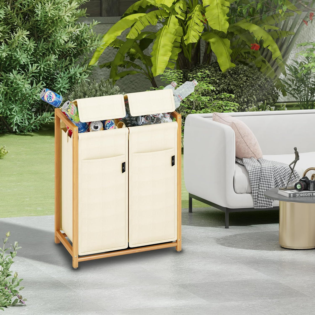 AdelDream 100L 2 Fächer Pfandflaschen Sammelbehälter Gross Pfandflaschen Aufbewahrung Behälter für l