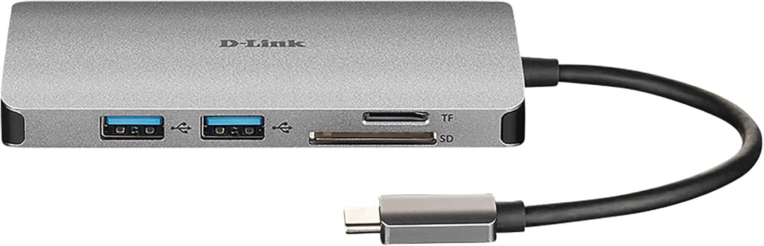 D-Link DUB-M810 8 in 1 USB C Hub (USB C Adapter mit HDMI 4K und 1080p, 3x USB 3 / USB 2, 1x Netzwerk