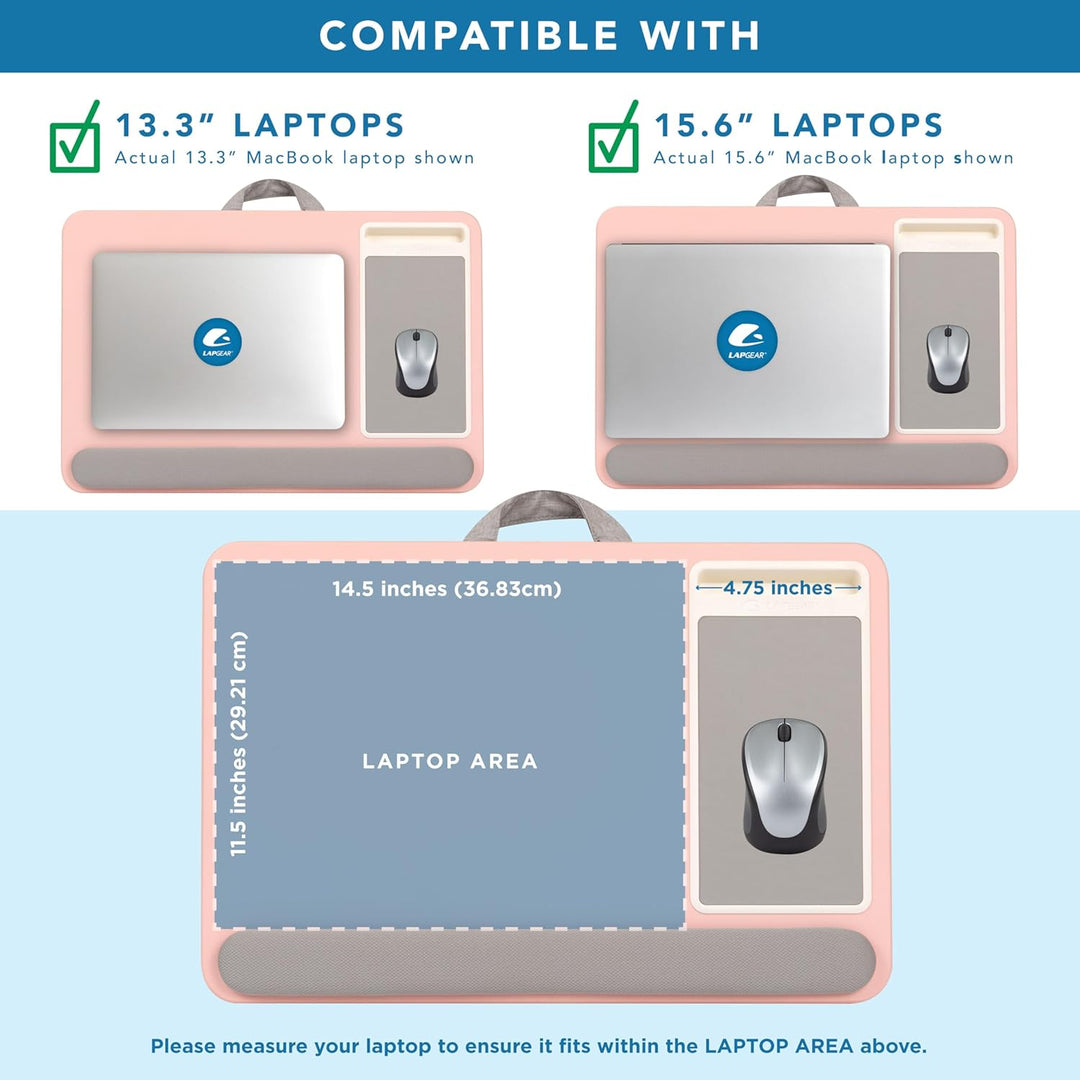 LAPGEAR Home Office Pro Schossschreibtisch mit Handgelenkauflage, Mauspad und Handyhalterung, passen