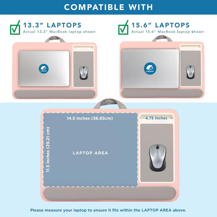 LAPGEAR Home Office Pro Schossschreibtisch mit Handgelenkauflage, Mauspad und Handyhalterung, passen